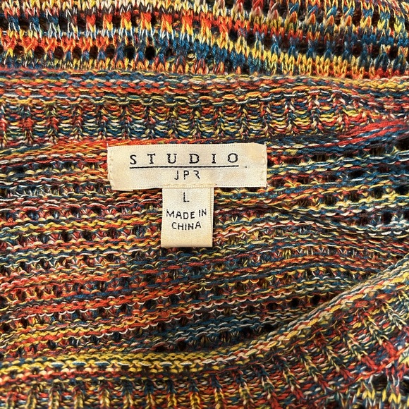 Studio JPR Vibrant Knit SWEATER multicolor like new, size large - Picture 6 of 8